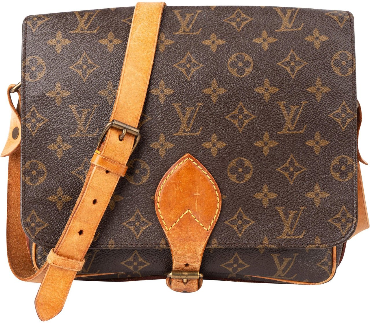 Louis Vuitton Louis Vuitton Canvas Monogram Cartouchiere MM Crossbody Bag Bruin