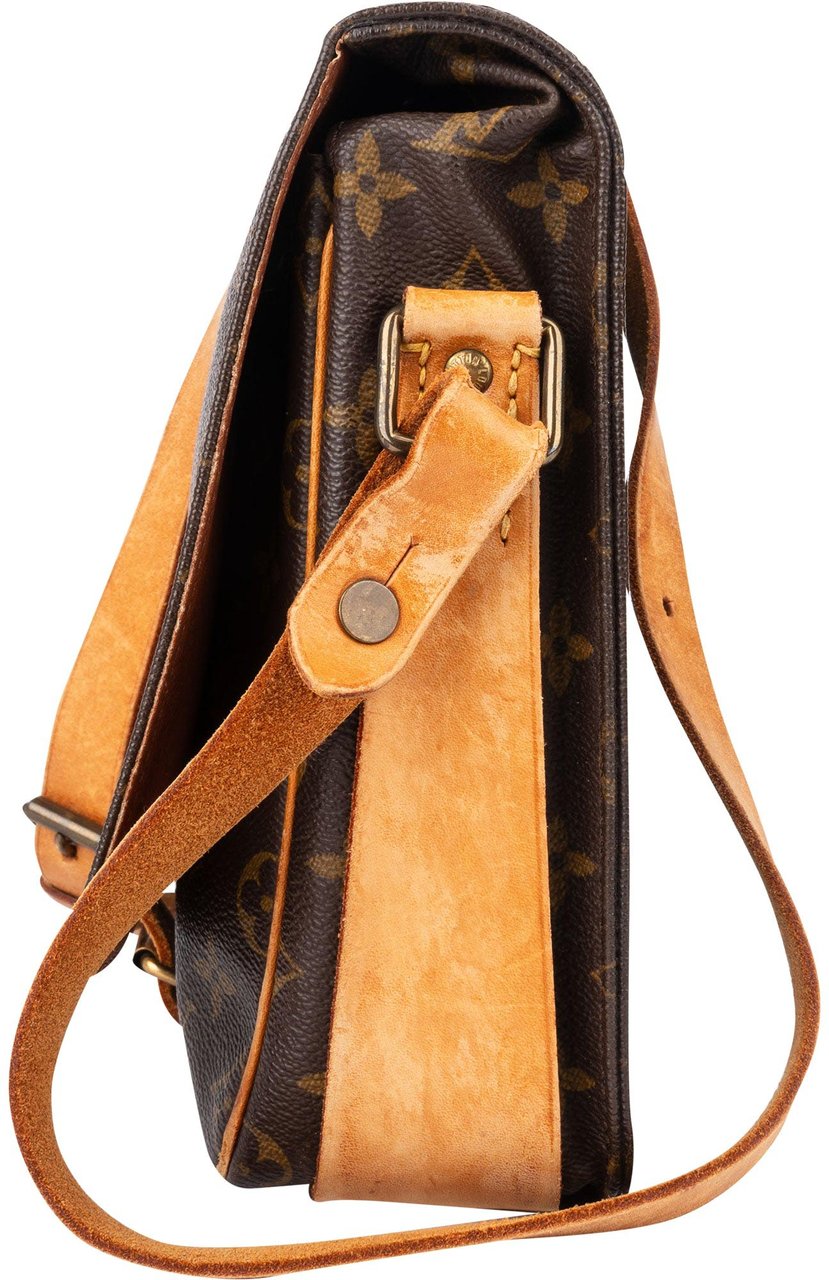 Louis Vuitton Louis Vuitton Canvas Monogram Cartouchiere MM Crossbody Bag Bruin