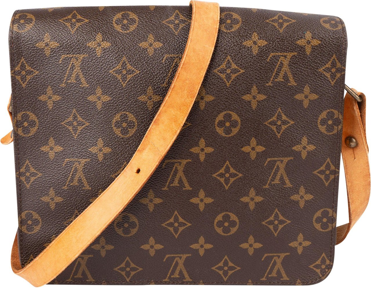 Louis Vuitton Louis Vuitton Canvas Monogram Cartouchiere MM Crossbody Bag Bruin
