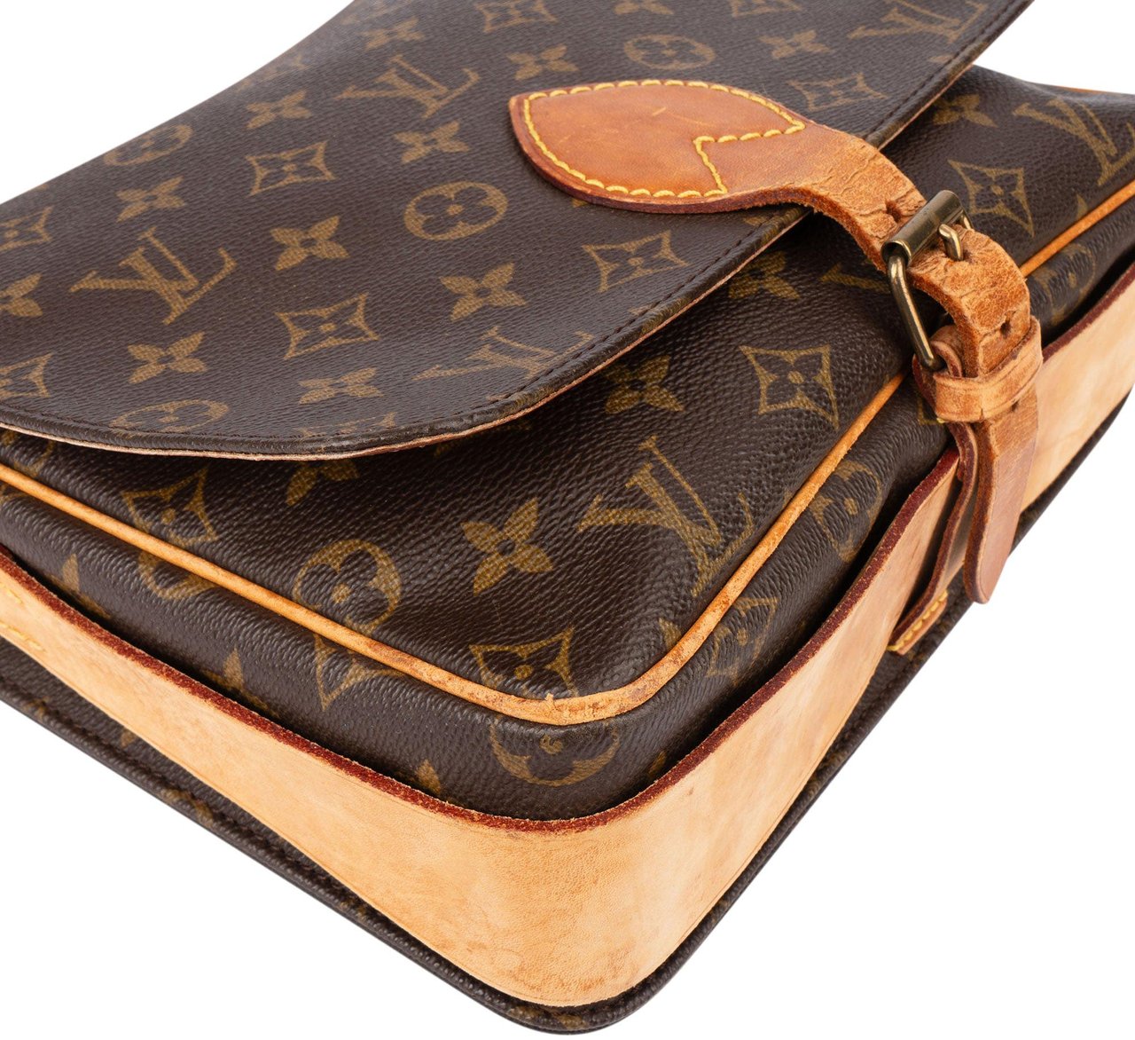 Louis Vuitton Louis Vuitton Canvas Monogram Cartouchiere MM Crossbody Bag Bruin