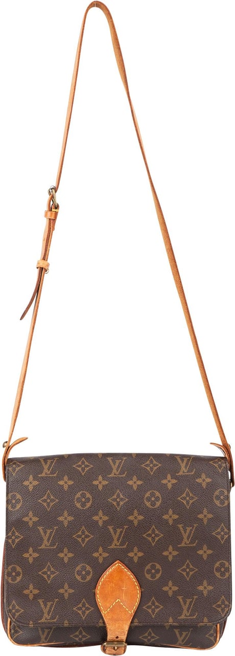 Louis Vuitton Louis Vuitton Canvas Monogram Cartouchiere MM Crossbody Bag Bruin