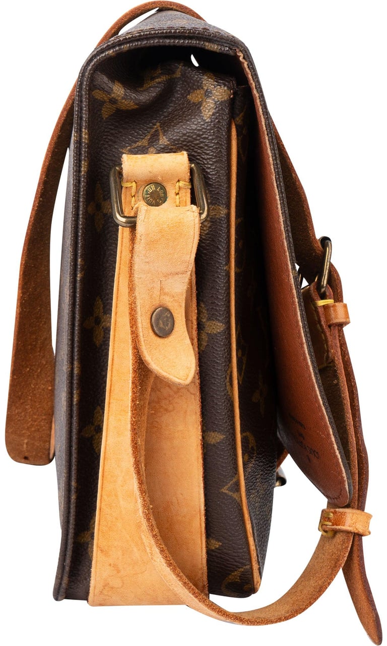 Louis Vuitton Louis Vuitton Canvas Monogram Cartouchiere MM Crossbody Bag Bruin