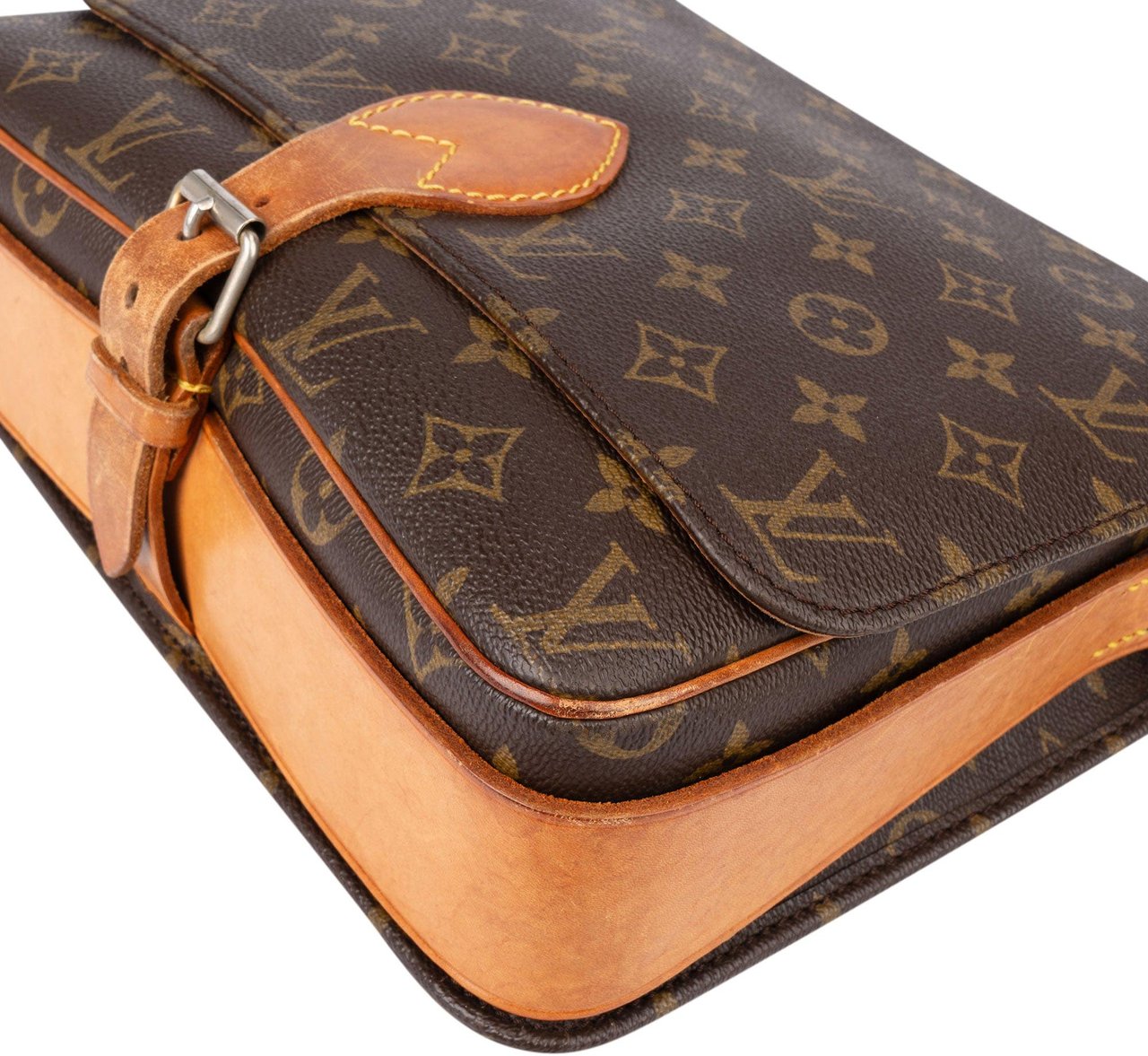Louis Vuitton Louis Vuitton Canvas Monogram Cartouchiere GM Crossbody Bag Bruin