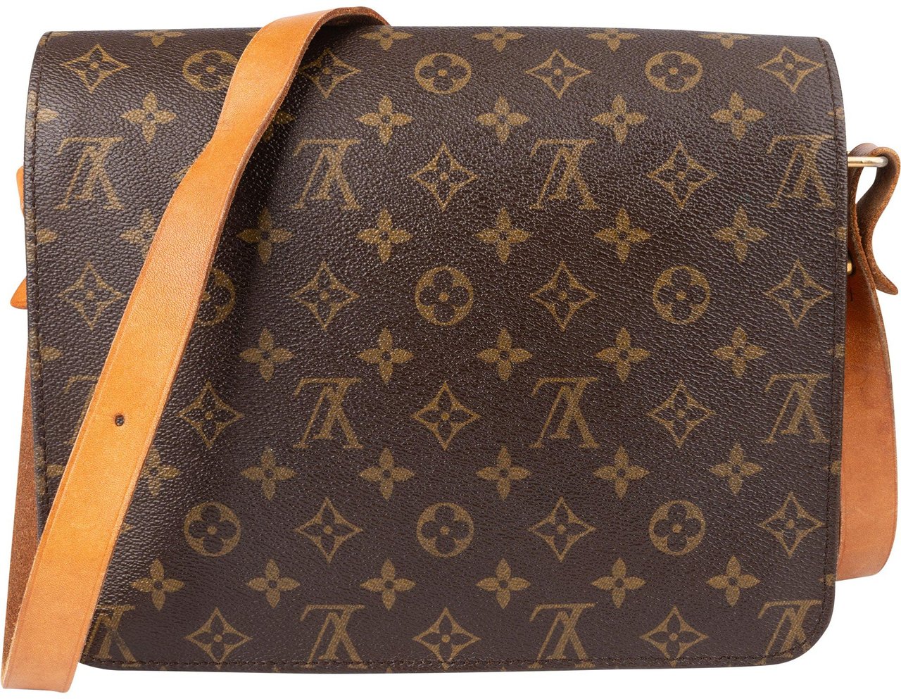 Louis Vuitton Louis Vuitton Canvas Monogram Cartouchiere GM Crossbody Bag Bruin