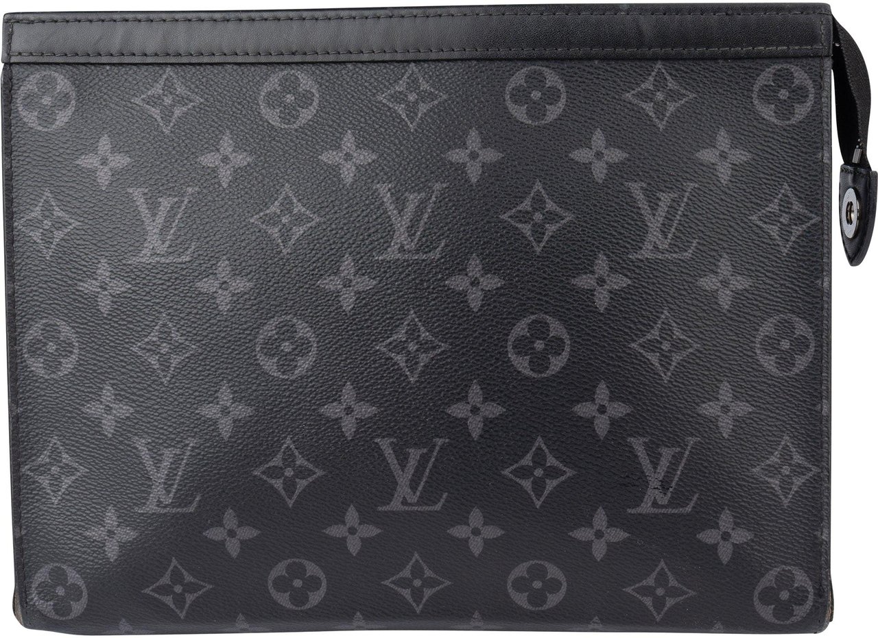 Louis Vuitton Louis Vuitton Canvas Eclipse Monogram Clutch Zwart