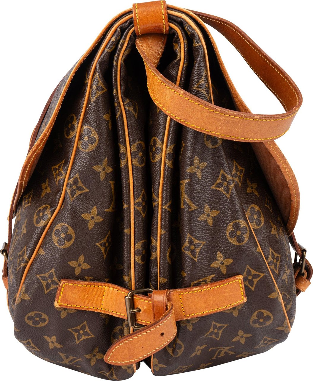Louis Vuitton Louis Vuitton Canvas Monogram Saumur 43 Crossbody Bag Bruin