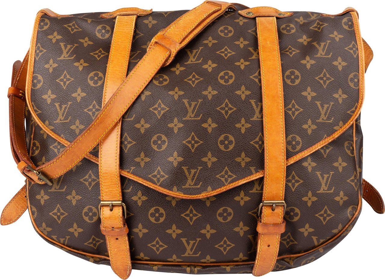 Louis Vuitton Louis Vuitton Canvas Monogram Saumur 43 Crossbody Bag Bruin