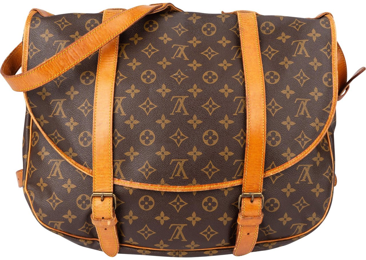 Louis Vuitton Louis Vuitton Canvas Monogram Saumur 43 Crossbody Bag Bruin