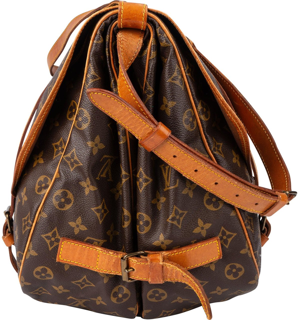 Louis Vuitton Louis Vuitton Canvas Monogram Saumur 43 Crossbody Bag Bruin