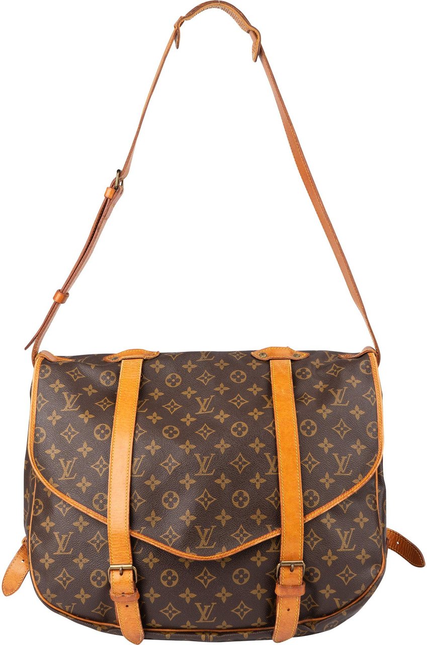 Louis Vuitton Louis Vuitton Canvas Monogram Saumur 43 Crossbody Bag Bruin