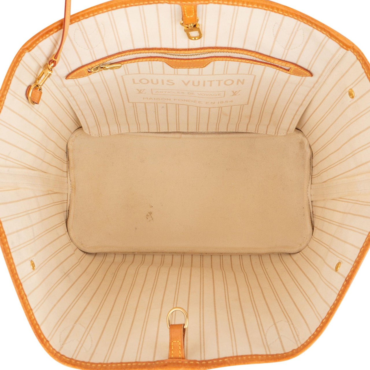 Louis Vuitton Louis Vuitton Damier Azur Monogram Neverfull MM Shopper Handbag Wit