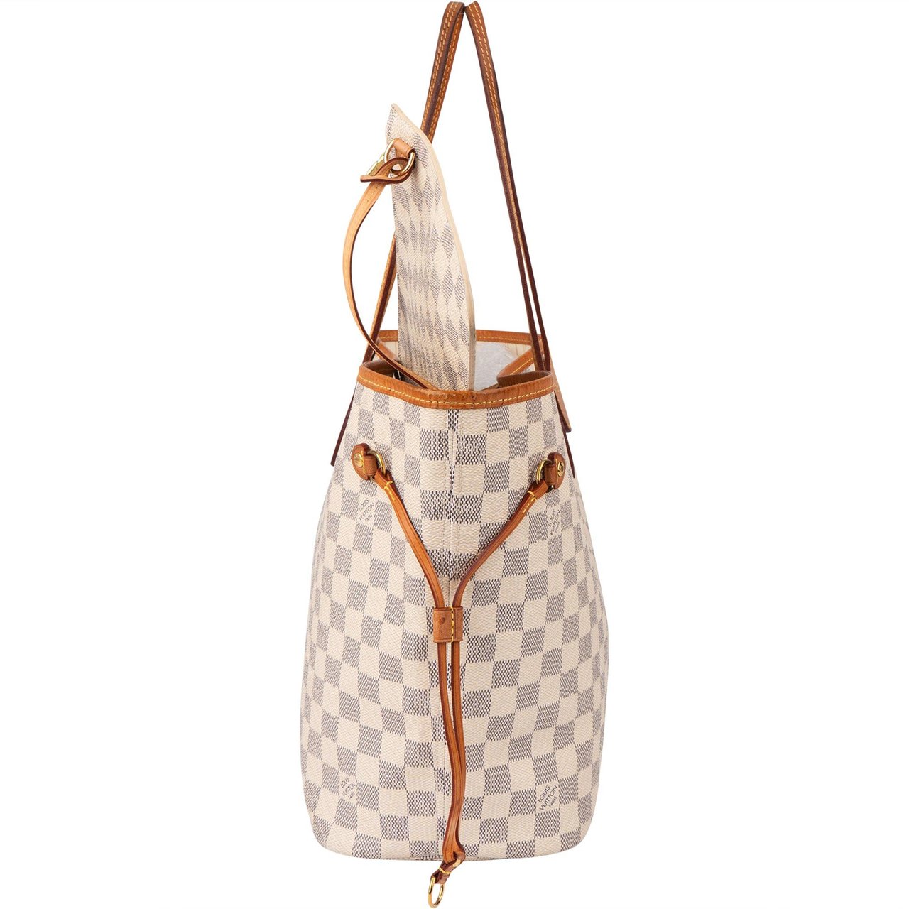 Louis Vuitton Louis Vuitton Damier Azur Monogram Neverfull MM Shopper Handbag Wit