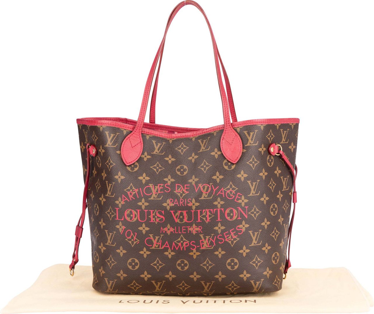 Louis Vuitton Louis Vuitton Canvas Monogram Ikat Fuchsia Neverfull MM Shopper Bag Roze