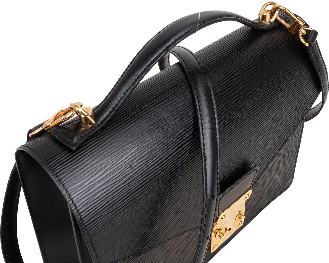 Louis Vuitton Louis Vuitton Noir Epi Leather Monceau Handbag Zwart