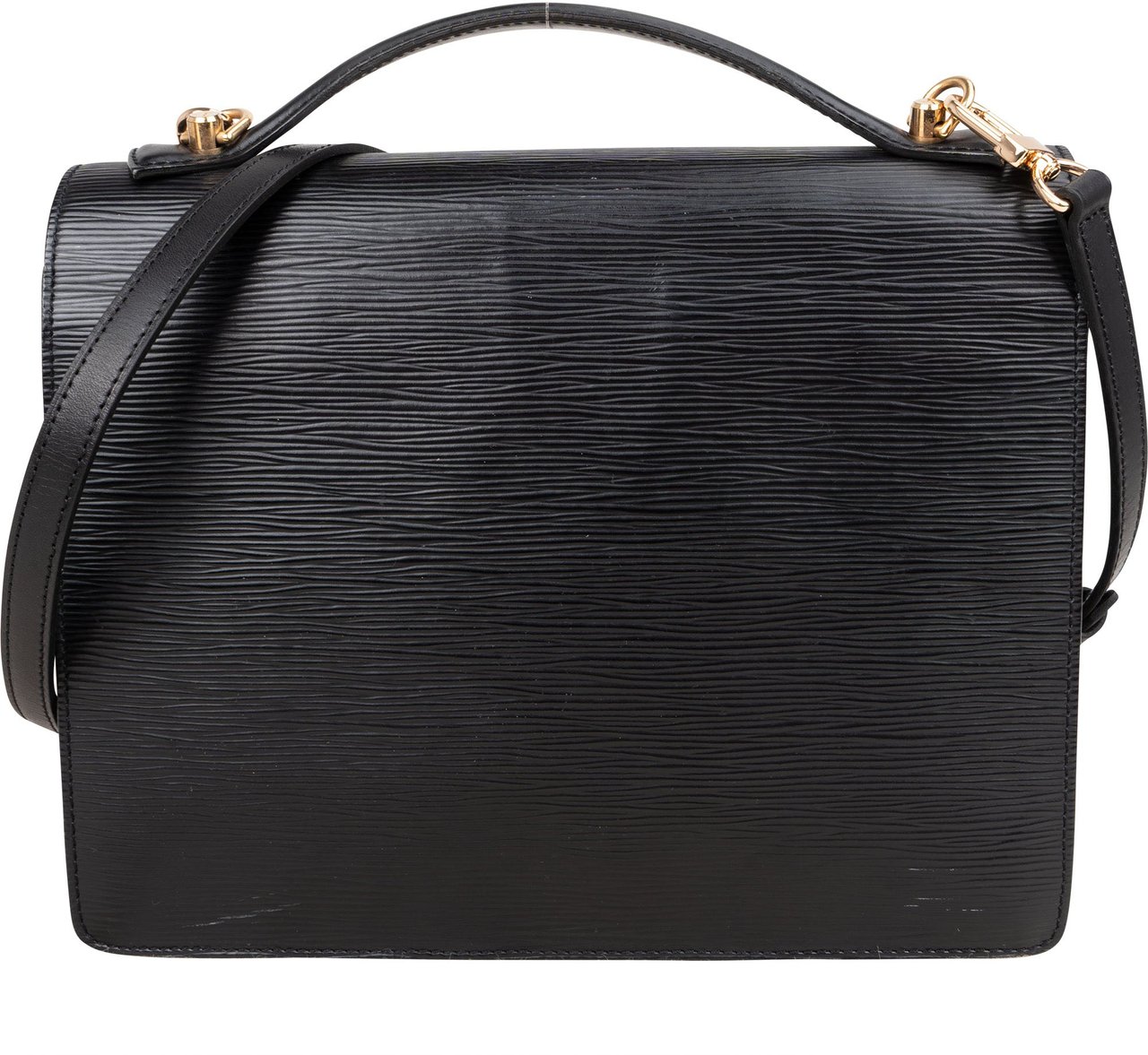 Louis Vuitton Louis Vuitton Noir Epi Leather Monceau Handbag Zwart