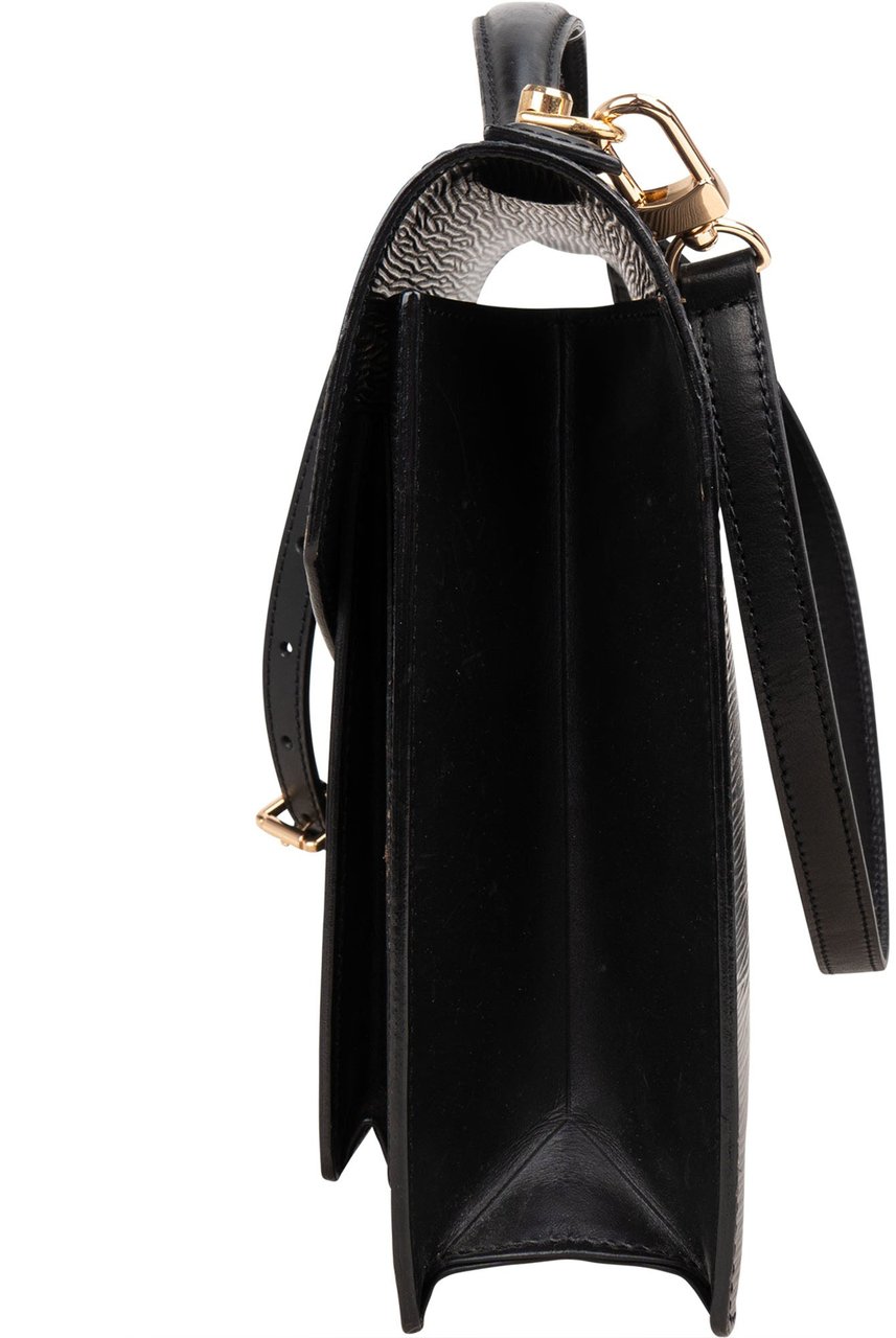 Louis Vuitton Louis Vuitton Noir Epi Leather Monceau Handbag Zwart