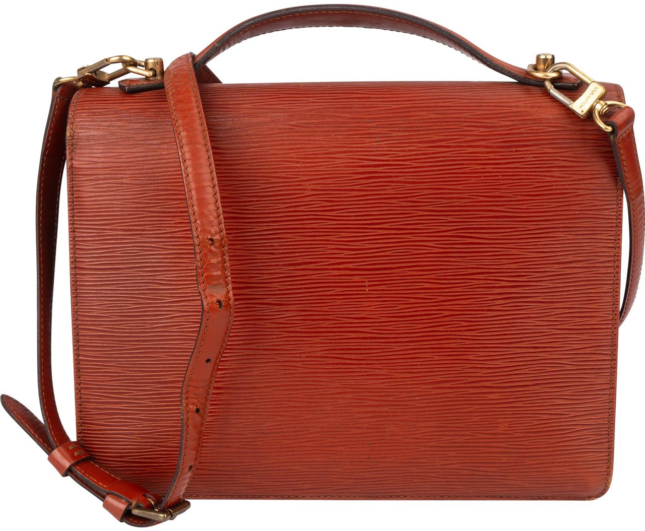 Louis Vuitton Louis Vuitton Cognac Epi Leather Monceau Handbag Bruin