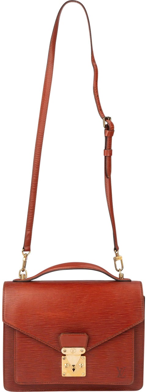 Louis Vuitton Louis Vuitton Cognac Epi Leather Monceau Handbag Bruin