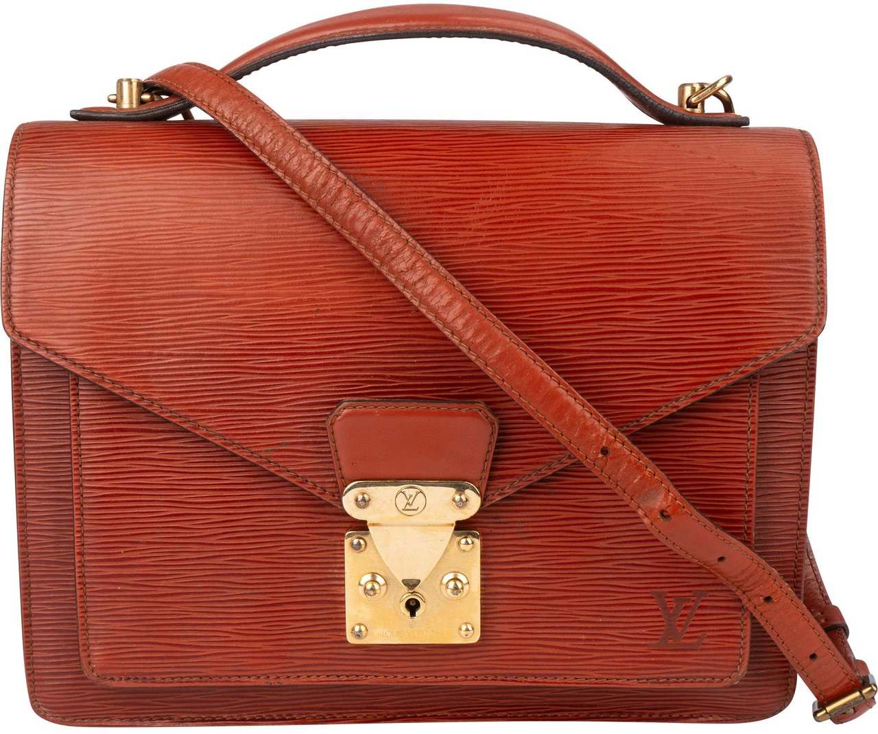 Louis Vuitton Louis Vuitton Cognac Epi Leather Monceau Handbag Bruin