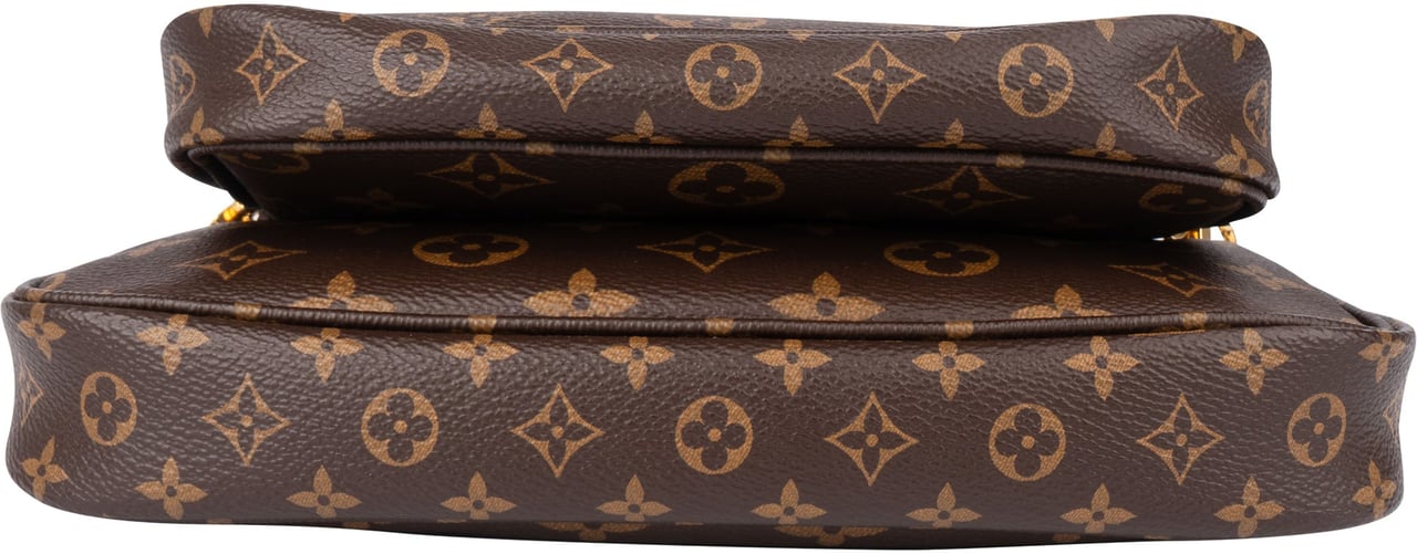 Louis Vuitton Canvas Monogram Multi Pochette Crossbody Bag Bruin