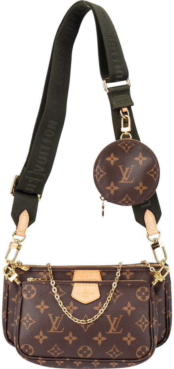 Louis Vuitton Canvas Monogram Multi Pochette Crossbody Bag Bruin