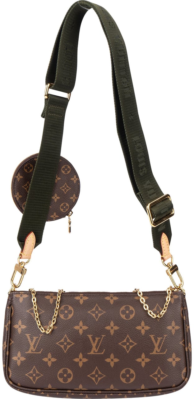 Louis Vuitton Canvas Monogram Multi Pochette Crossbody Bag Bruin