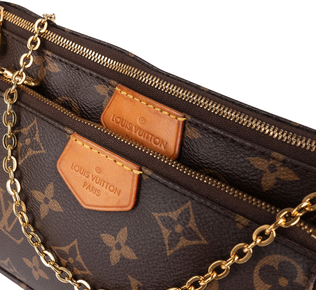 Louis Vuitton Canvas Monogram Multi Pochette Crossbody Bag M44813 Bruin