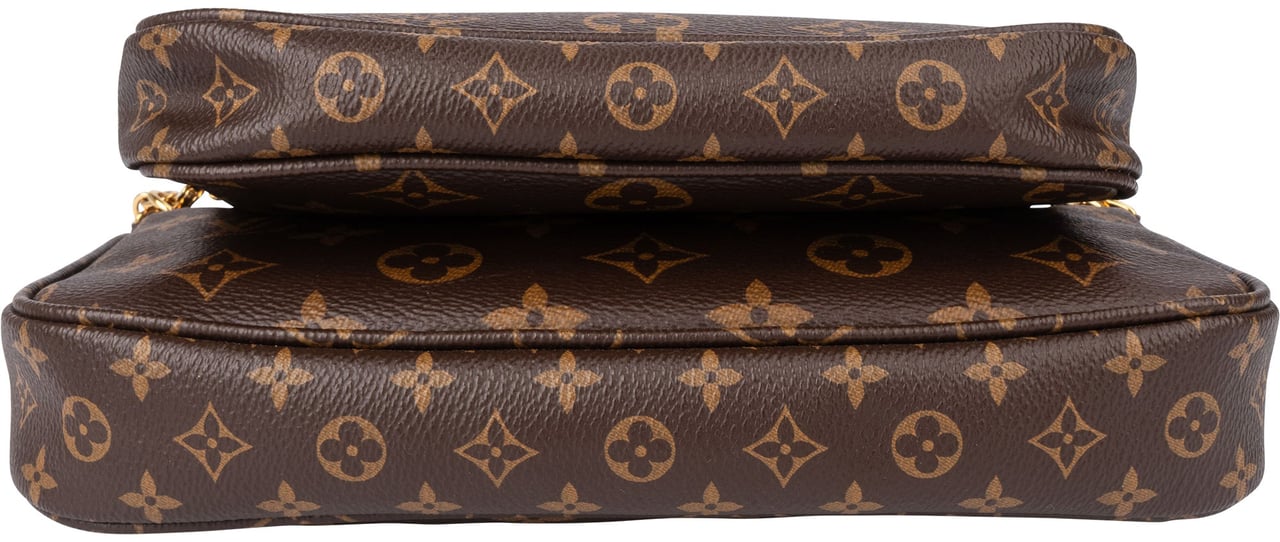 Louis Vuitton Canvas Monogram Multi Pochette Crossbody Bag M44813 Bruin