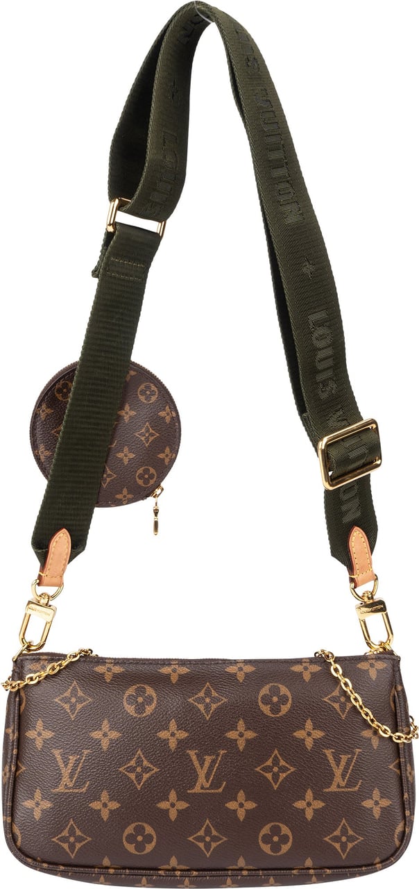 Louis Vuitton Canvas Monogram Multi Pochette Crossbody Bag M44813 Bruin