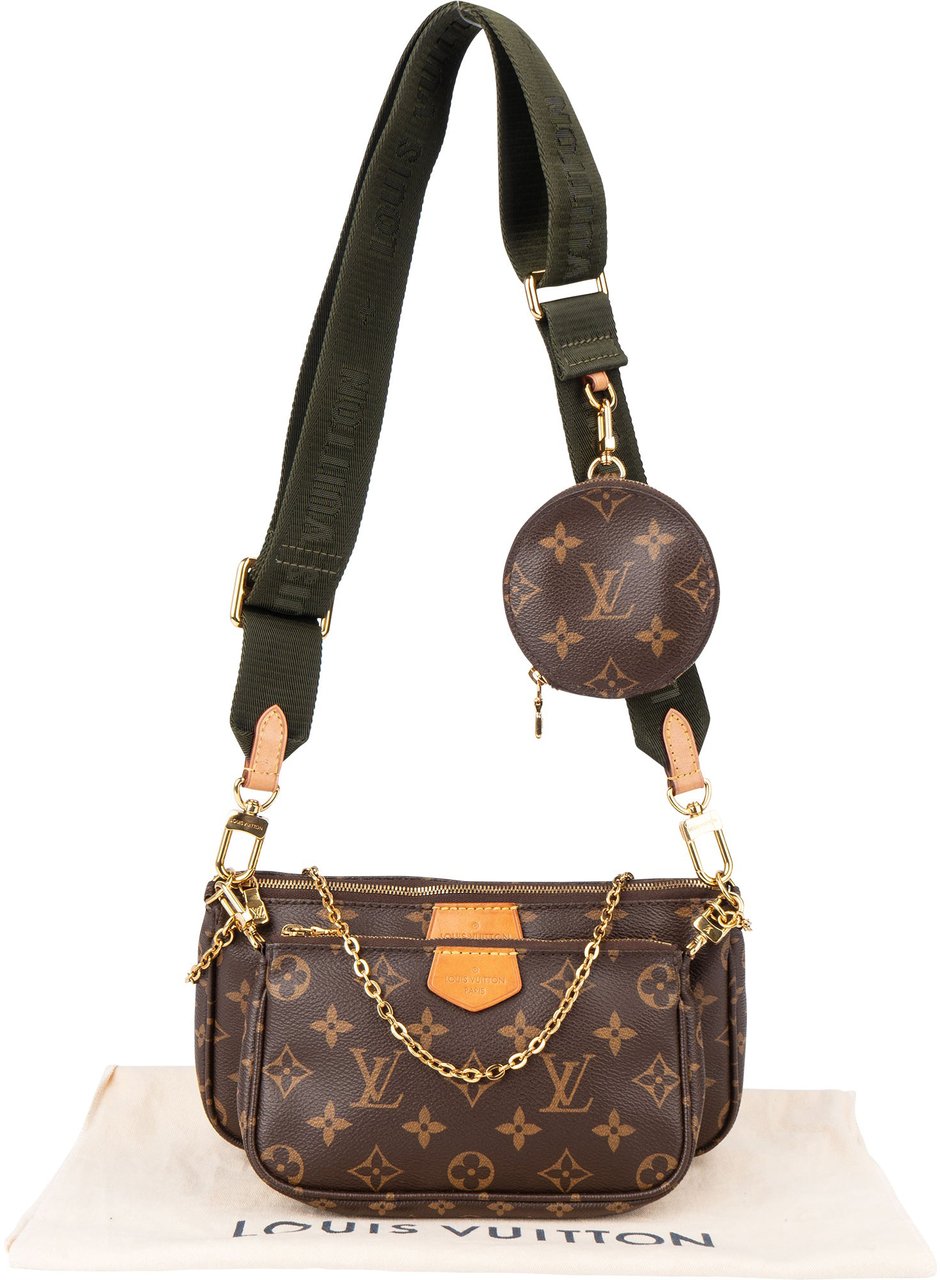 Louis Vuitton Canvas Monogram Multi Pochette Crossbody Bag M44813 Bruin