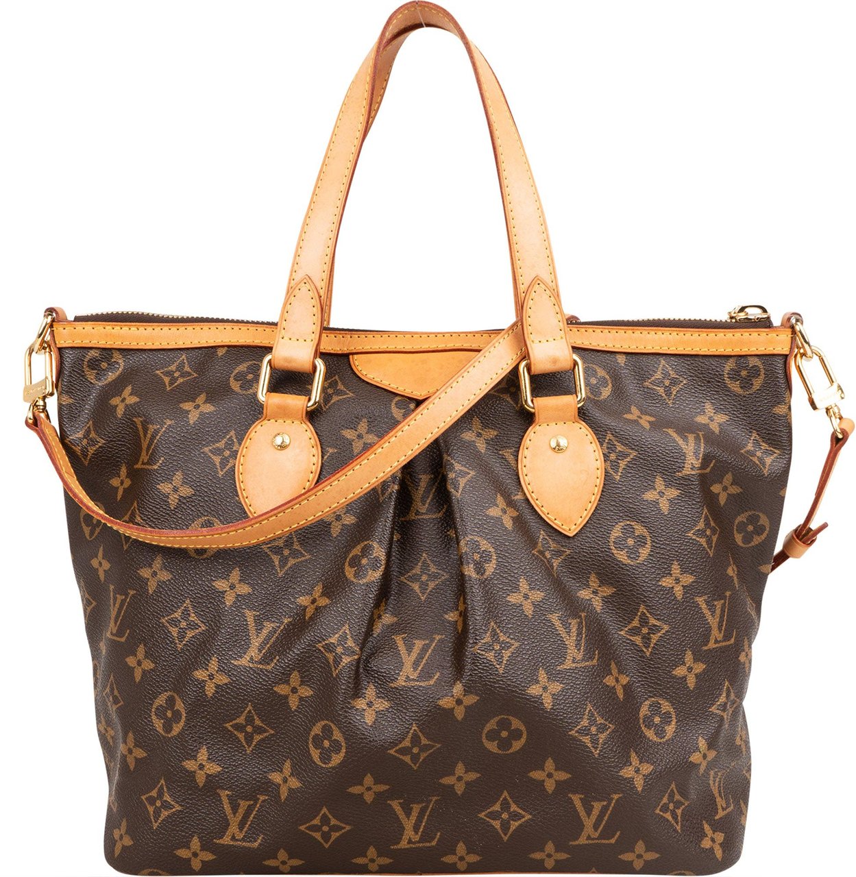 Louis Vuitton Louis Vuitton Canvas Monogram Palermo PM Handbag Bruin