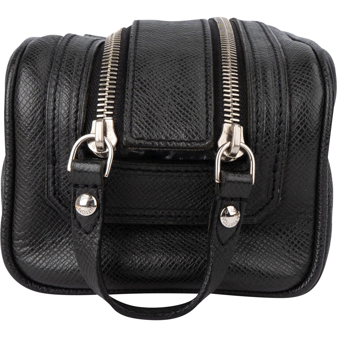 Louis Vuitton Louis Vuitton Noir Taiga Leather Toiletry Bag Zwart