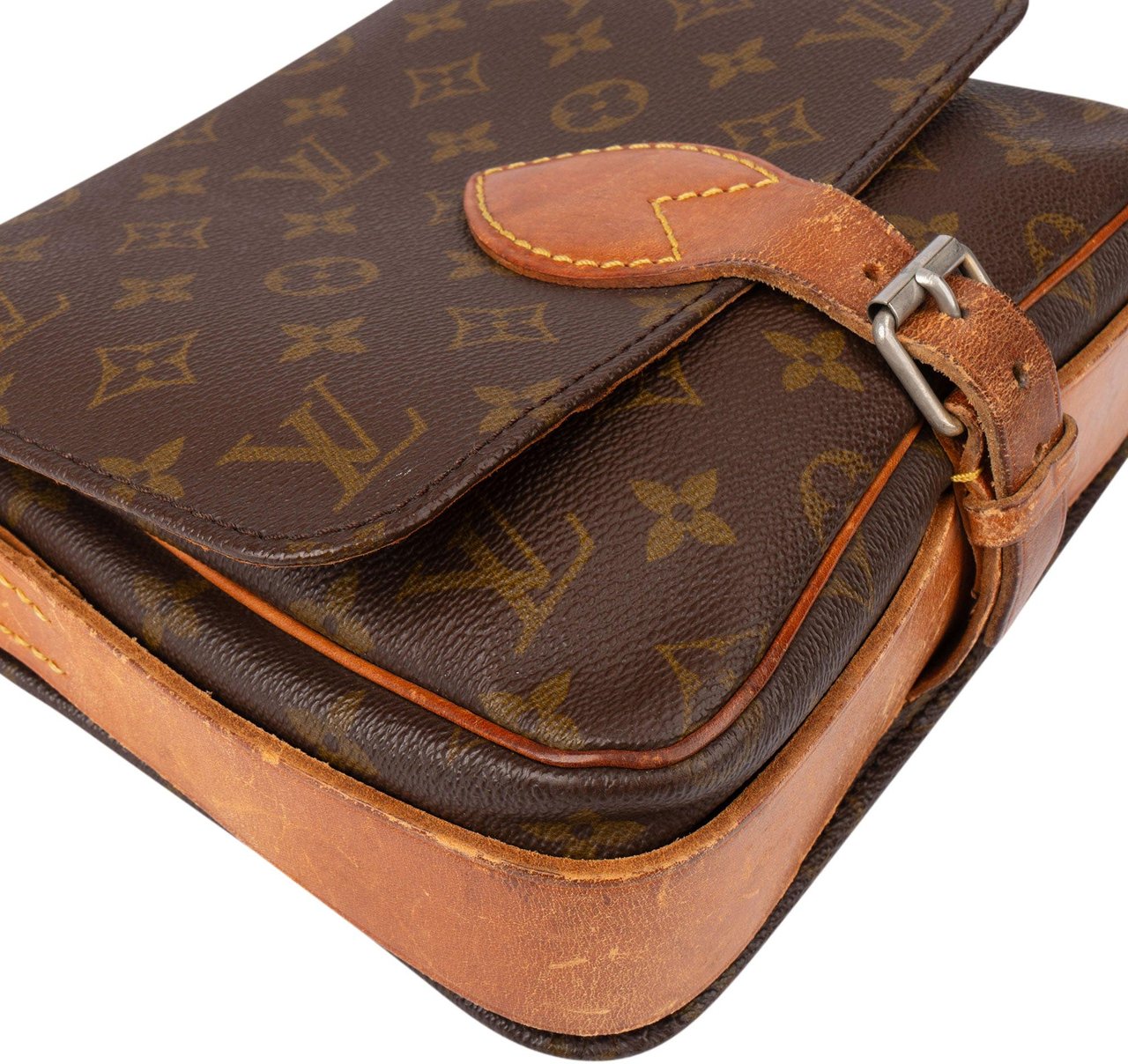 Louis Vuitton Louis Vuitton Canvas Monogram Cartouchiere MM Crossbody Bag Bruin