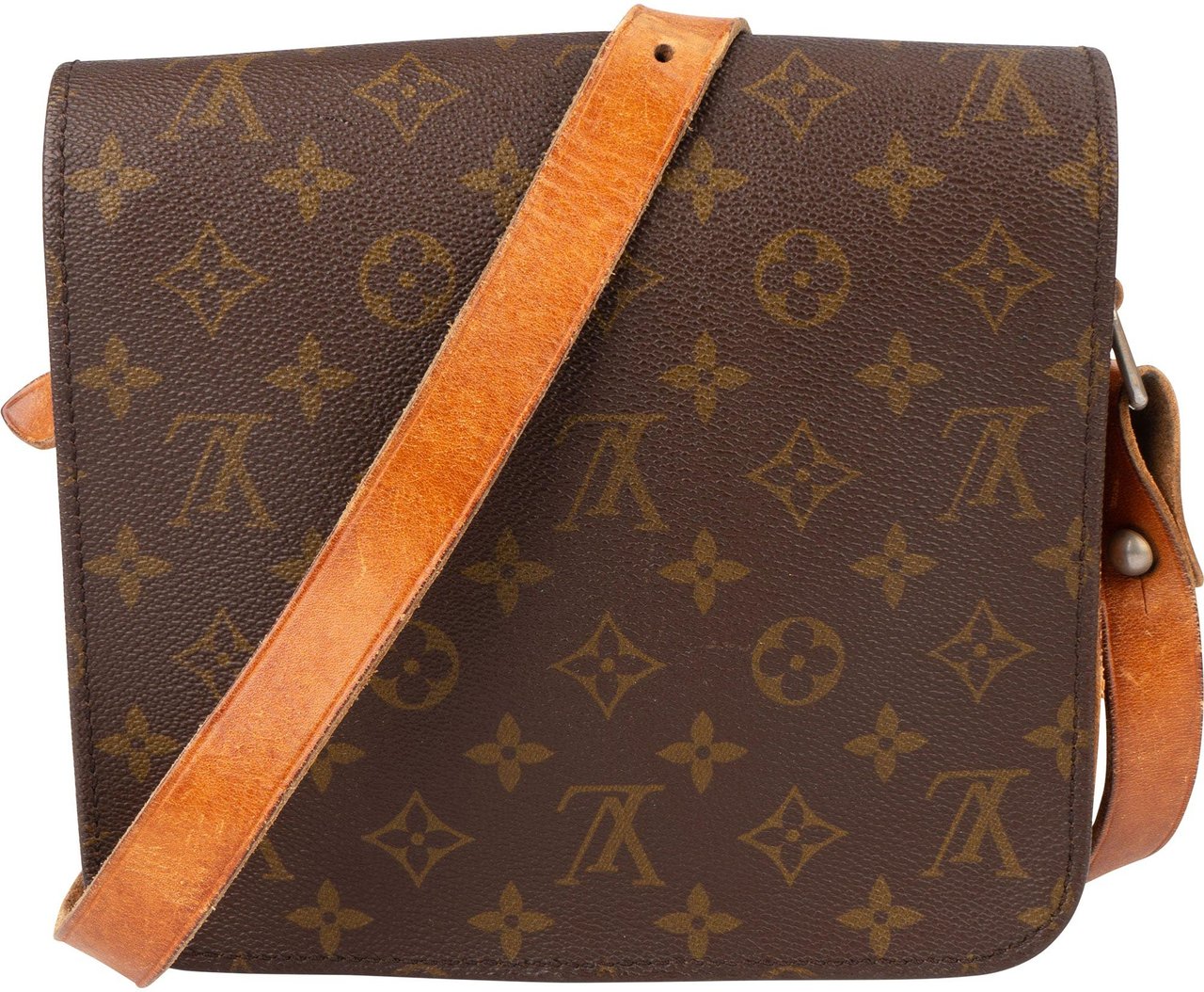 Louis Vuitton Louis Vuitton Canvas Monogram Cartouchiere MM Crossbody Bag Bruin