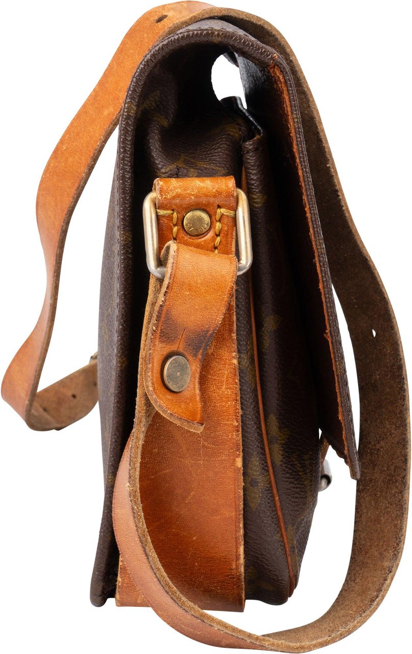 Louis Vuitton Louis Vuitton Canvas Monogram Cartouchiere MM Crossbody Bag Bruin