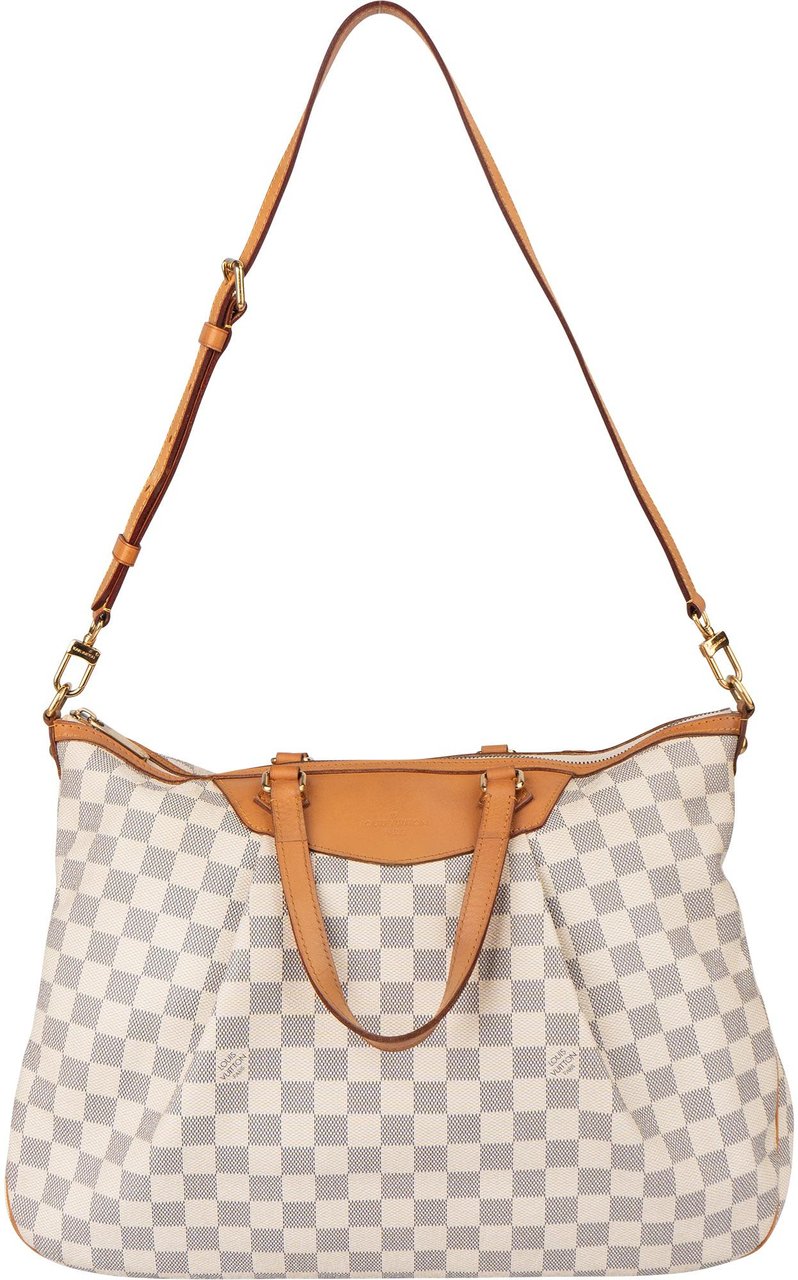 Louis Vuitton Louis Vuitton Damier Azur Monogram Siracusa GM Handbag Bruin