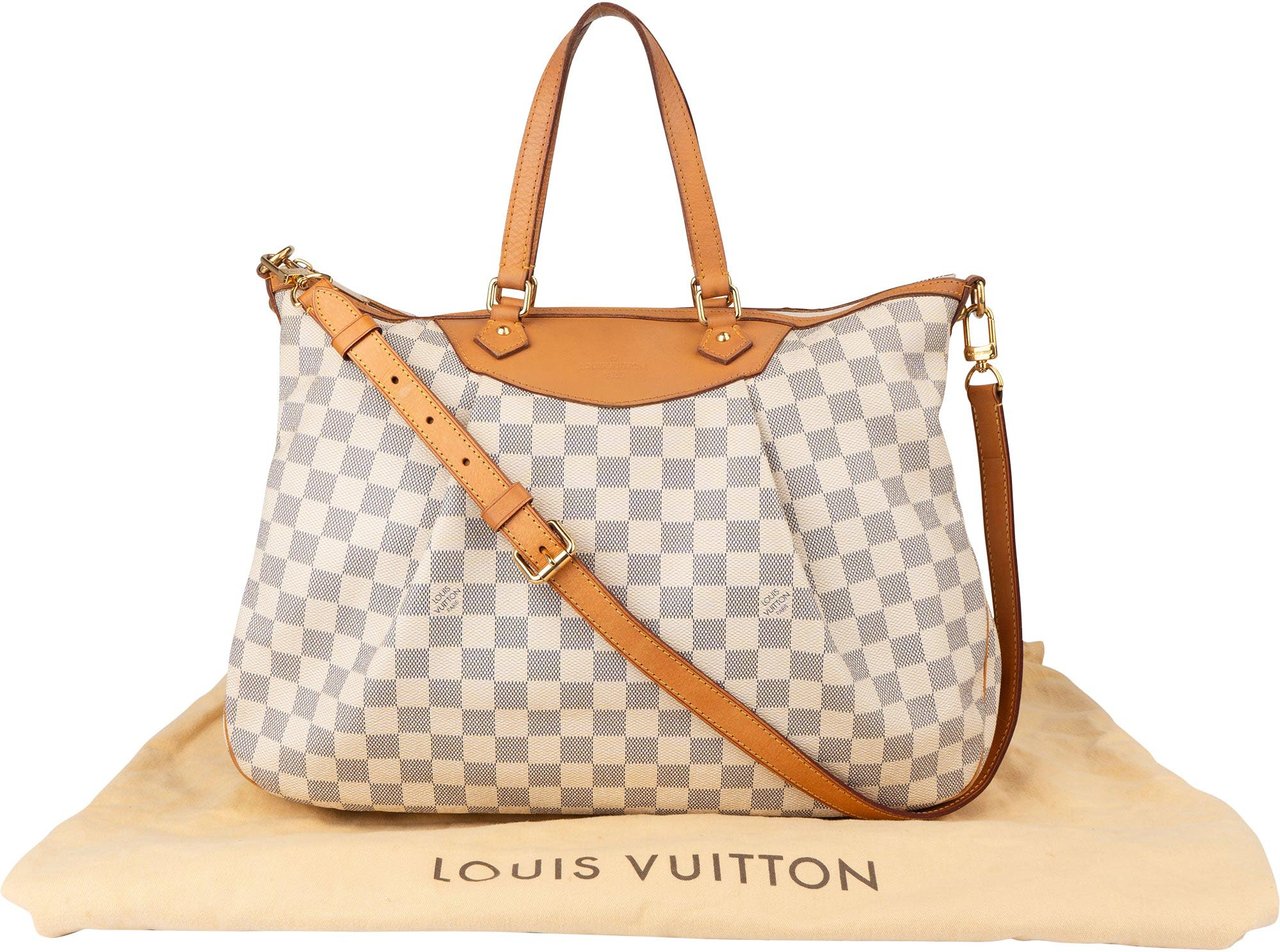 Louis Vuitton Louis Vuitton Damier Azur Monogram Siracusa GM Handbag Bruin
