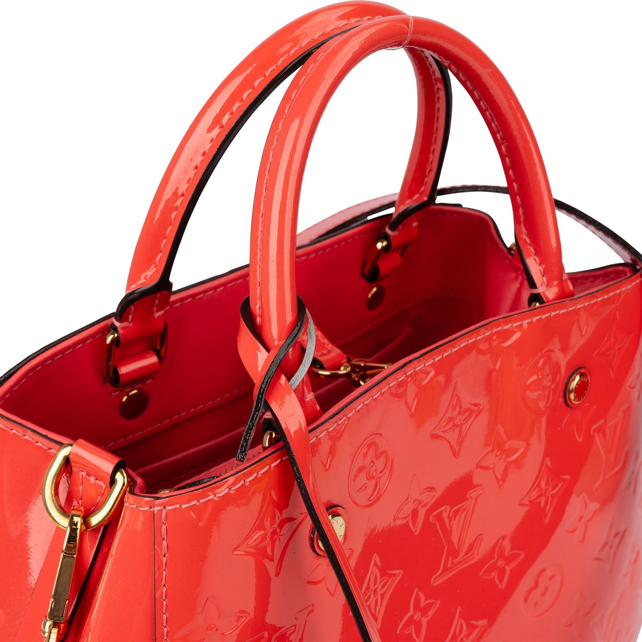 Louis Vuitton Poppy Vernis Monogram Montaigne BB Handbag Roze
