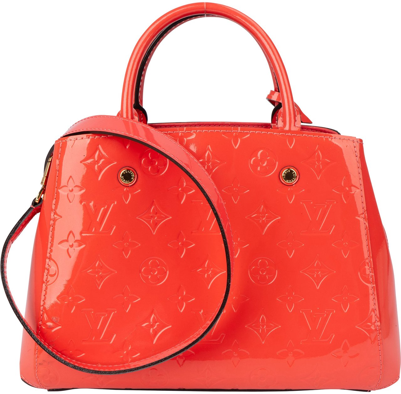 Louis Vuitton Poppy Vernis Monogram Montaigne BB Handbag Roze