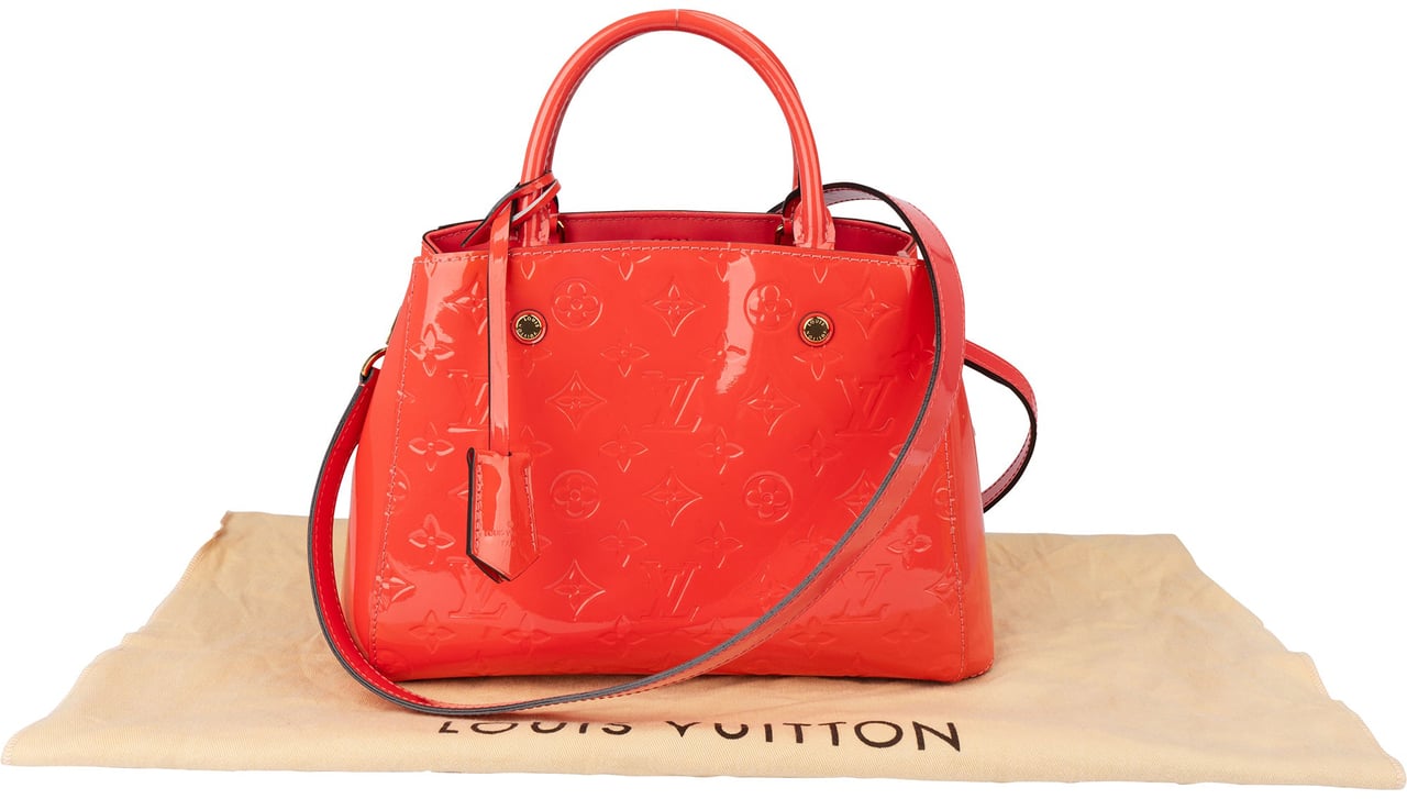 Louis Vuitton Poppy Vernis Monogram Montaigne BB Handbag Roze