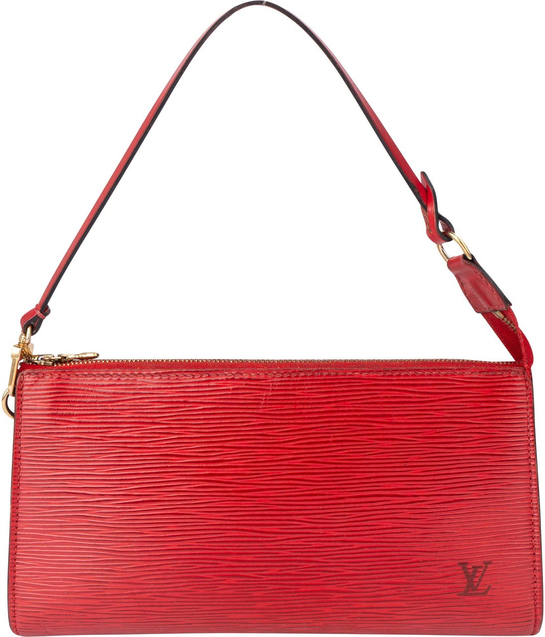 Louis Vuitton Louis Vuitton Rouge Epi Leather Pochette Accessoire Handbag Rood