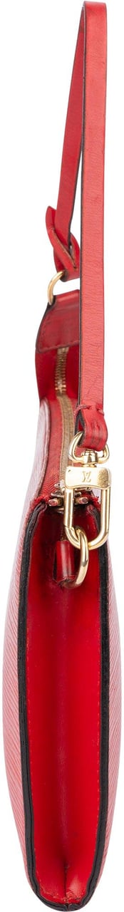 Louis Vuitton Louis Vuitton Rouge Epi Leather Pochette Accessoire Handbag Rood