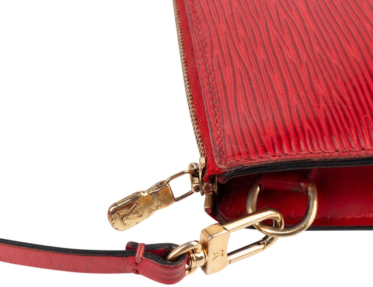 Louis Vuitton Louis Vuitton Rouge Epi Leather Pochette Accessoire Handbag Rood