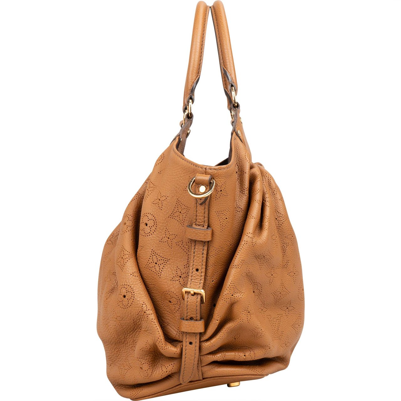 Louis Vuitton Louis Vuitton Leather Monogram Mahina Shoulder Bag Bruin