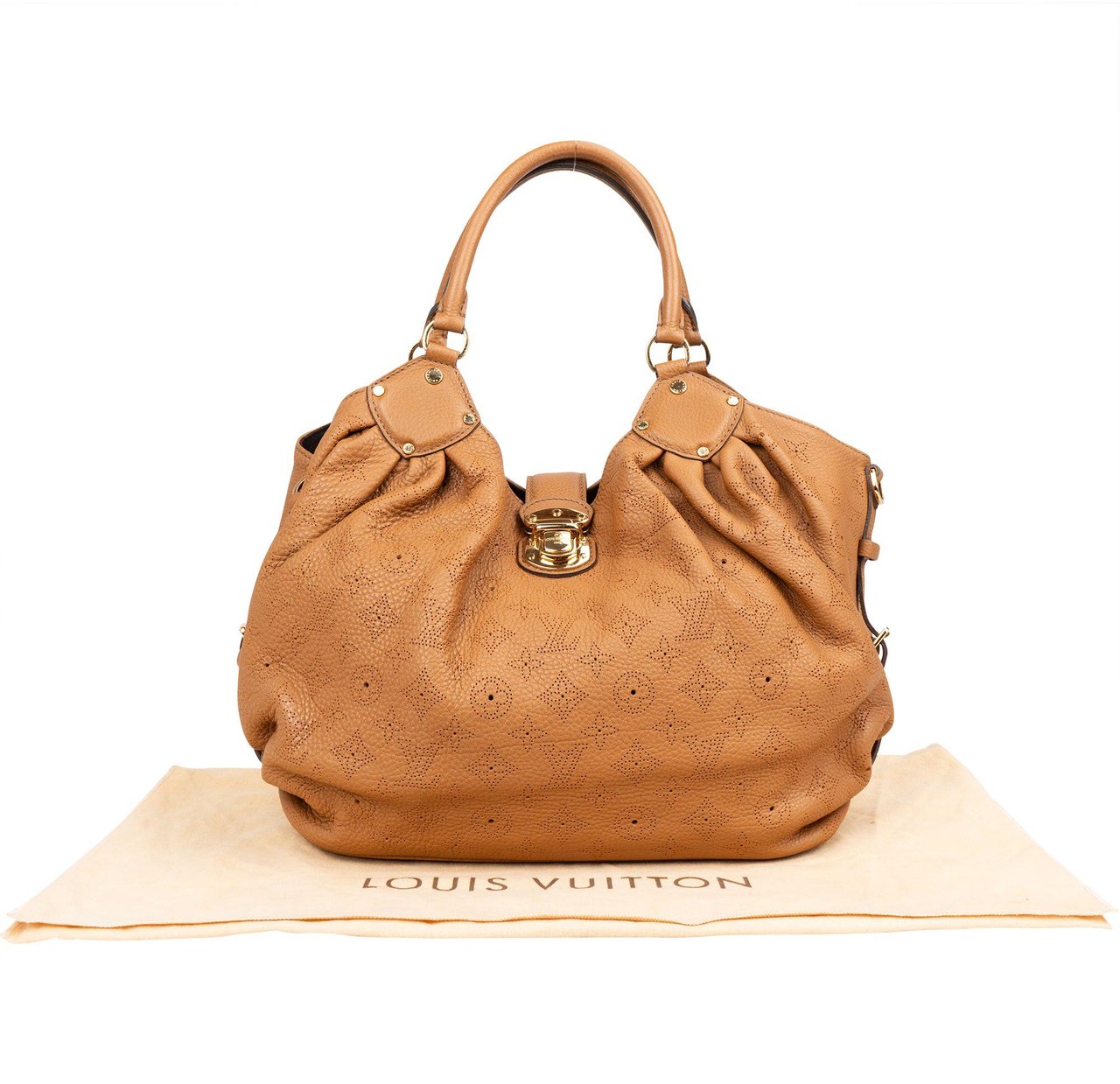 Louis Vuitton Louis Vuitton Leather Monogram Mahina Shoulder Bag Bruin
