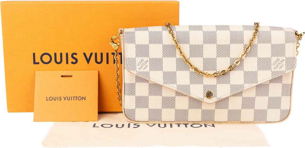 Louis Vuitton Louis Vuitton Damier Azur Monogram Felicie Crossbody Bag Wit