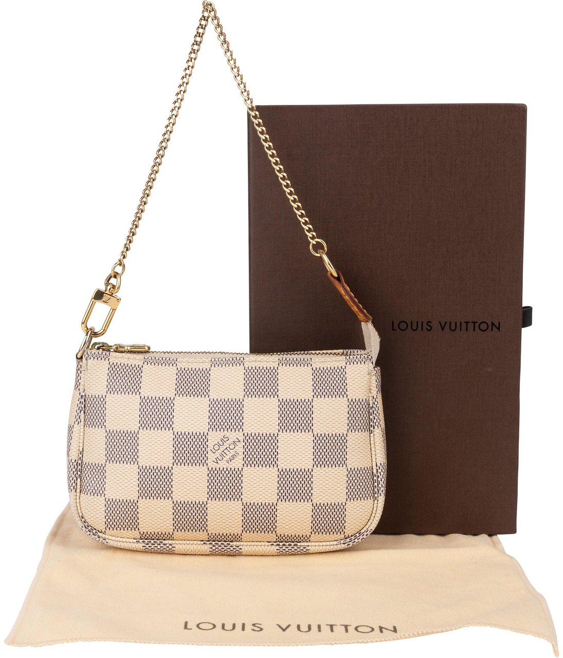 Louis Vuitton Louis Vuitton Damier Azur Monogram Mini Pochette Accessoire Shoulder Bag Wit