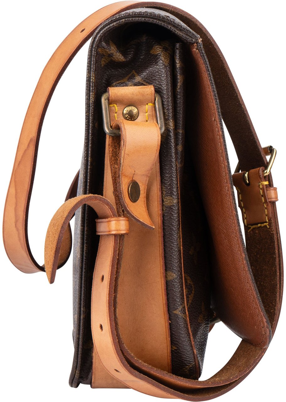 Louis Vuitton Louis Vuitton Canvas Monogram Cartouchiere MM Crossbody Bag Bruin