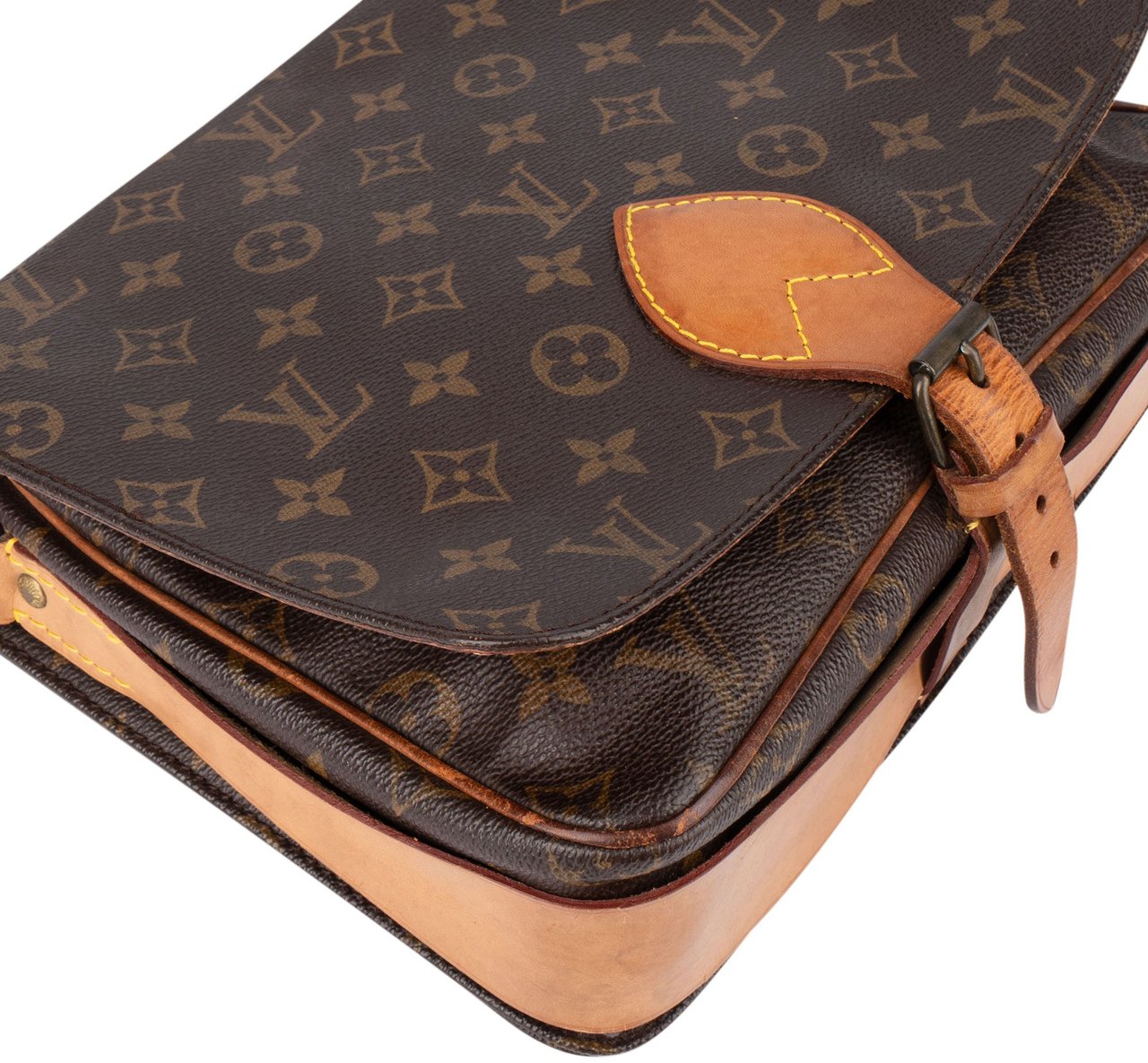 Louis Vuitton Louis Vuitton Canvas Monogram Cartouchiere MM Crossbody Bag Bruin