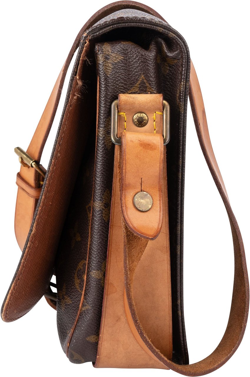Louis Vuitton Louis Vuitton Canvas Monogram Cartouchiere MM Crossbody Bag Bruin